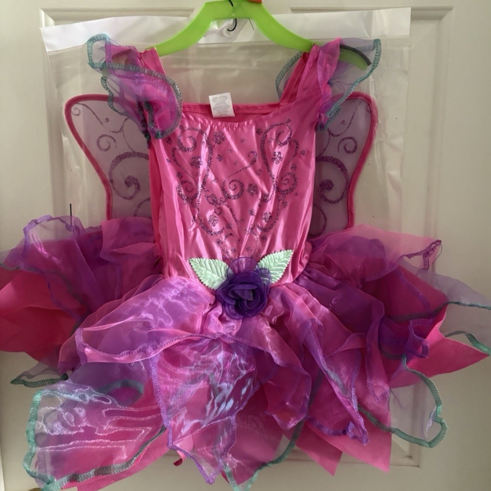 Girl's Fairy Pixie Dress w Wings Sz 2T New - Picture 2 of 13